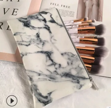 10 marble makeup brush sets