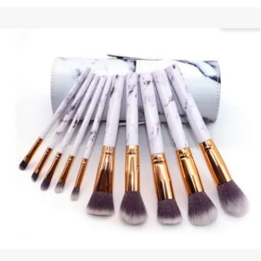 10 marble makeup brush sets