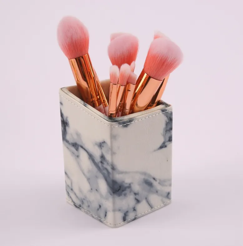 10 marble makeup brush sets