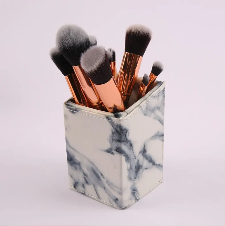 10 marble makeup brush sets