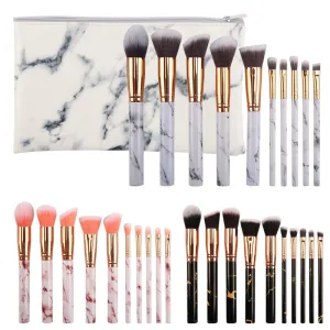 10 marble makeup brush sets