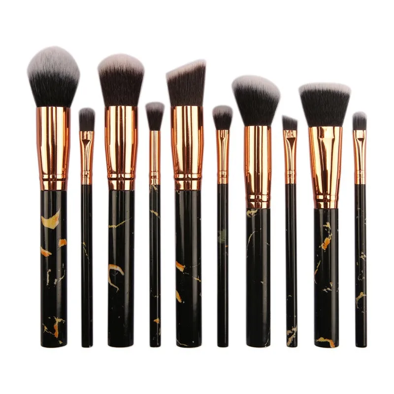 10 marble makeup brush sets