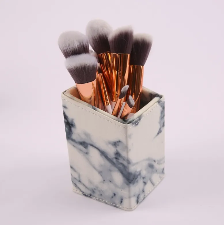 10 marble makeup brush sets
