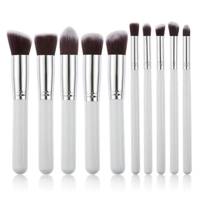 10 Pcs Silver/Golden Makeup Brushes Set pincel maquiagem Cosmetic Set