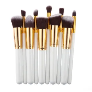 10 Pcs Silver/Golden Makeup Brushes Set pincel maquiagem Cosmetic Set