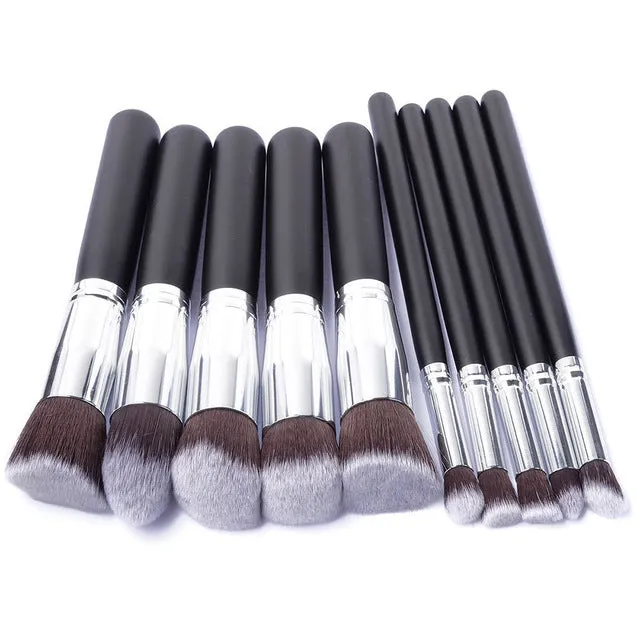 10 Pcs Silver/Golden Makeup Brushes Set pincel maquiagem Cosmetic Set