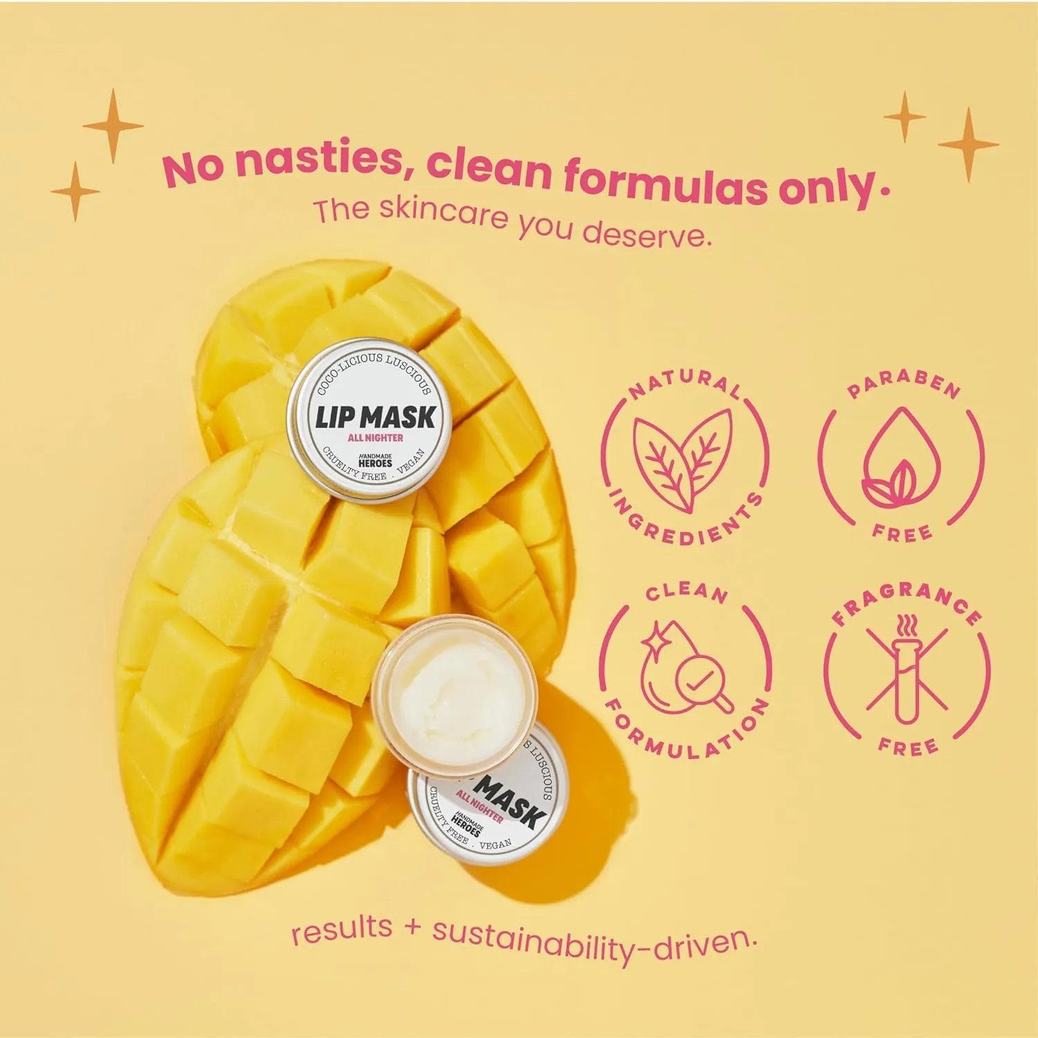 100% Natural Tinted Lip Butter Sleeping Lip Mask, Clean Petroleum free Lip Moisturizer and Conditioner for Dry Lips. Intensive Lip Balm and Lip Therapy Skin Care with Mango butter (Light Pink)