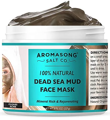 100% Pure Dead Sea Mud Facial Mask - 5 Minute Mask - No Ingredients Added - Face Mask For Skincare - Blackhead Remover - Anti-aging - Pore Minimizer
