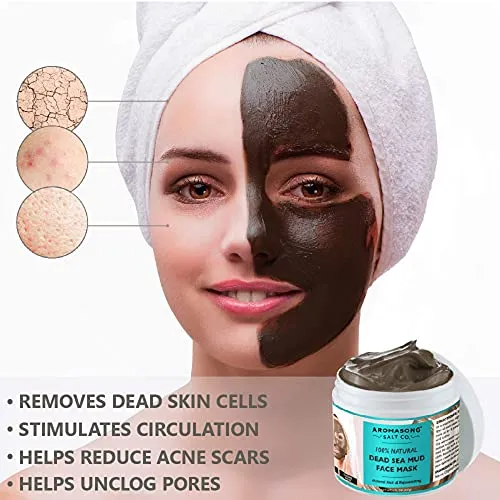 100% Pure Dead Sea Mud Facial Mask - 5 Minute Mask - No Ingredients Added - Face Mask For Skincare - Blackhead Remover - Anti-aging - Pore Minimizer
