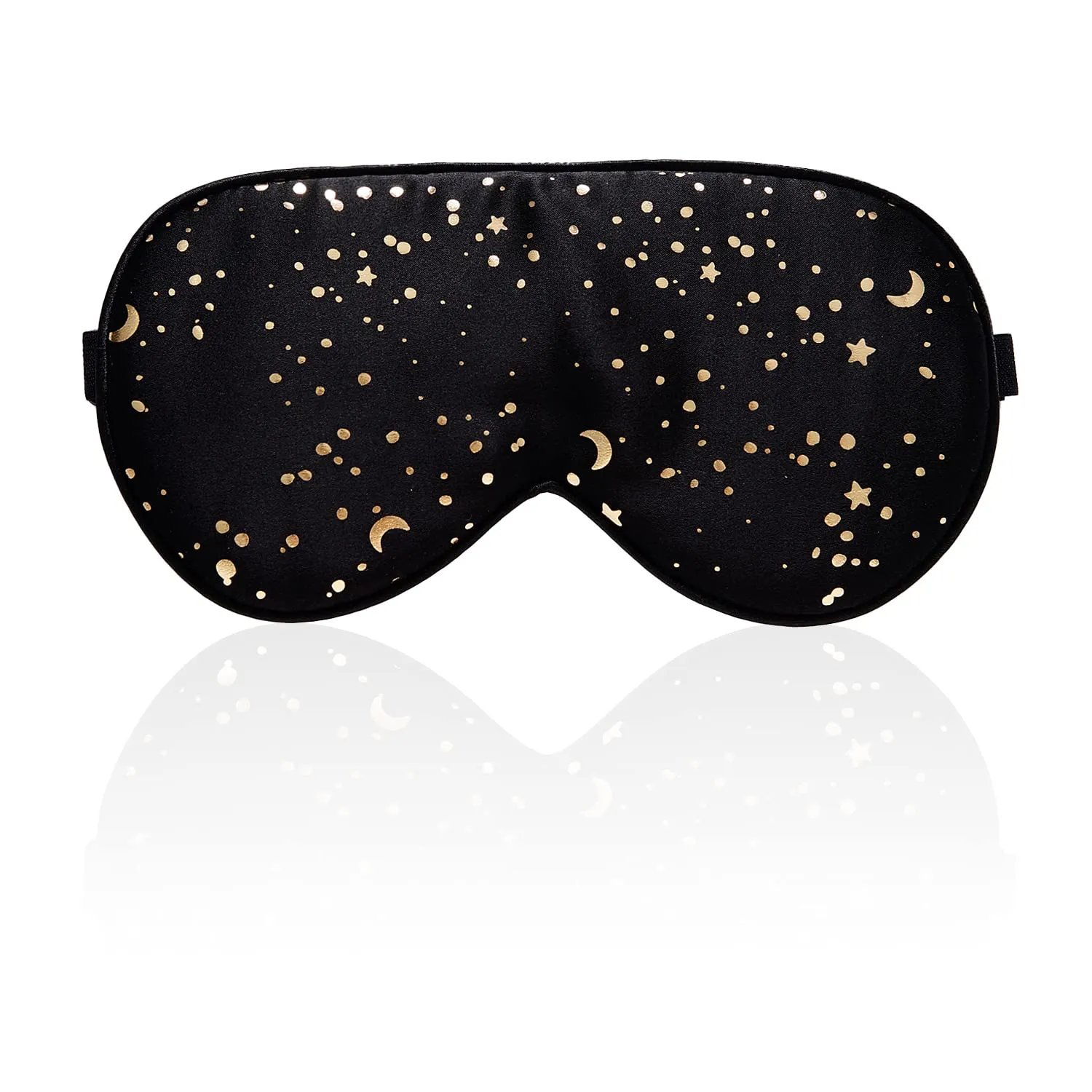 100% Silk Sleep mask with Adjustable Strap,Comfortable and Super Soft Eye mask Ultimate Sleeping aid,blindford Golden Moon Goldenmoon