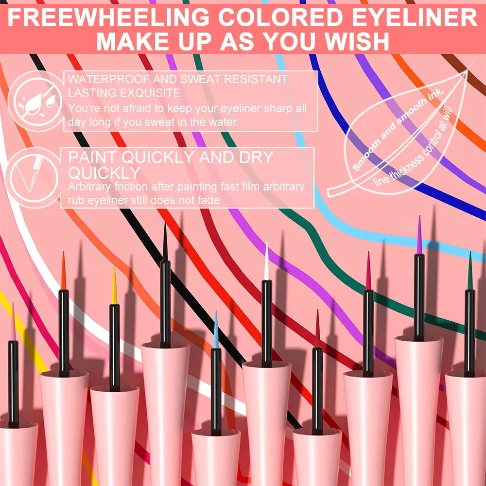 12 Pieces Color Waterproof Eyeliner Pencil