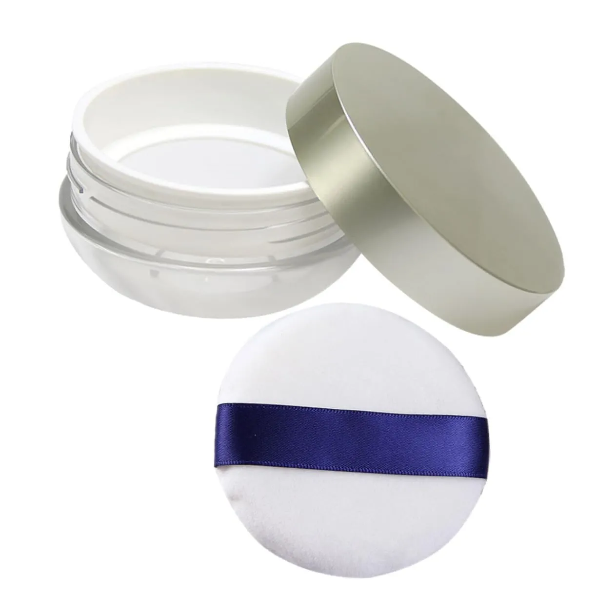 1pc Compact Loose Powder Box with Powder Puff Travel-friendly Makeup Container for Easy Application and No Leakage Lightweight Beauty