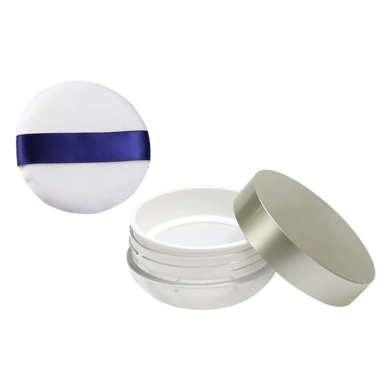 1pc Loose Powder Box with Powder Puff Portable Mesh Cosmetic Container -lid Design for Easy Storage and No Leakage for Travel and Daily Makeup Use Compact Beauty Tool for Women