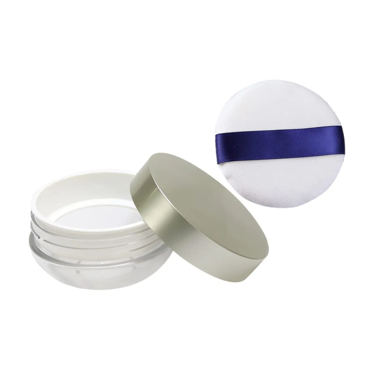 1pc Loose Powder Puff Box with Mesh Design Travel-friendly Makeup Storage for Foundation and Cosmetic Use for Women
