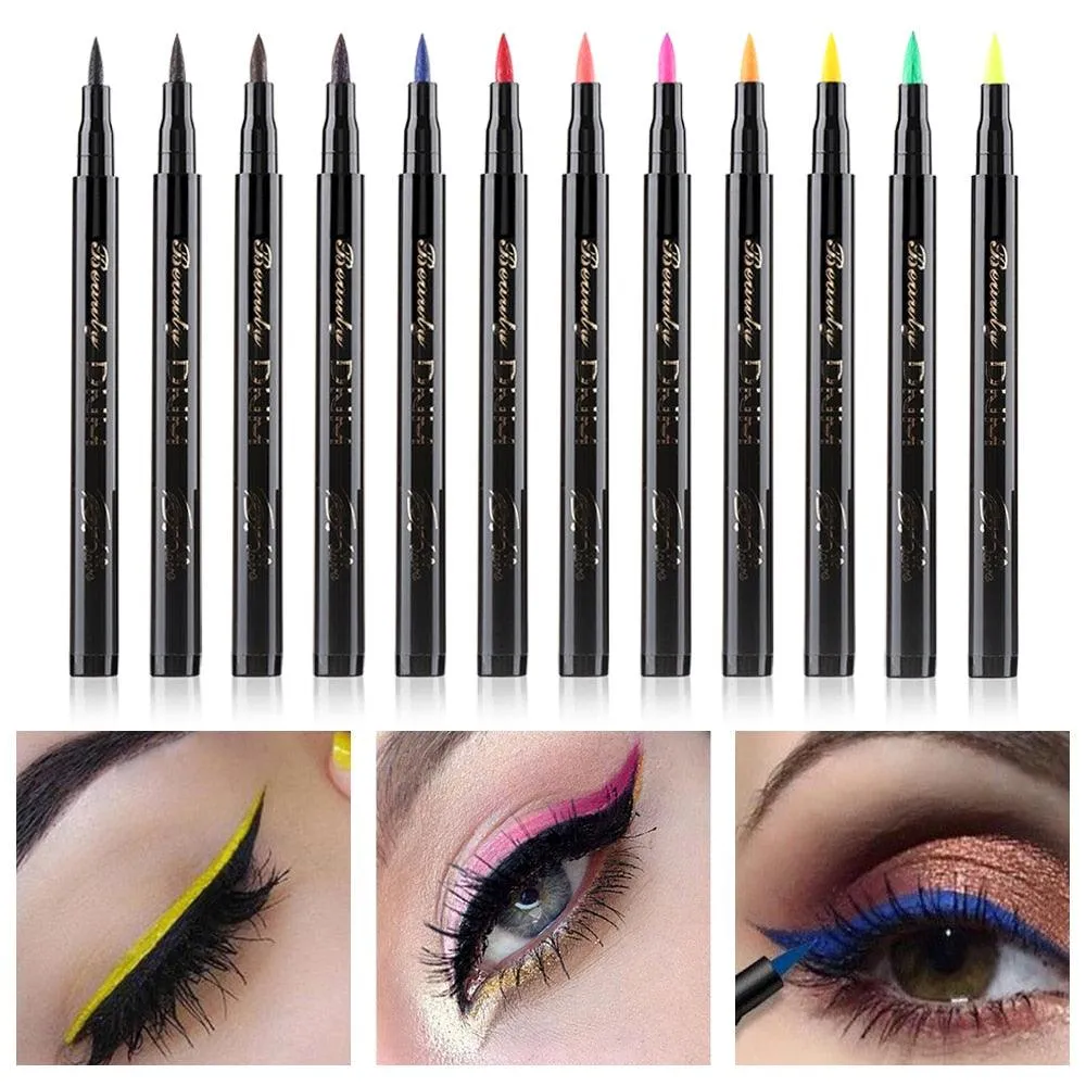 1Pcs Waterproof Long Lasting Eye Liner Matte Multi-Colored Pigment Liquid Eyeliner Cosmetic Eyeshadow Pencil Makeup Accessories