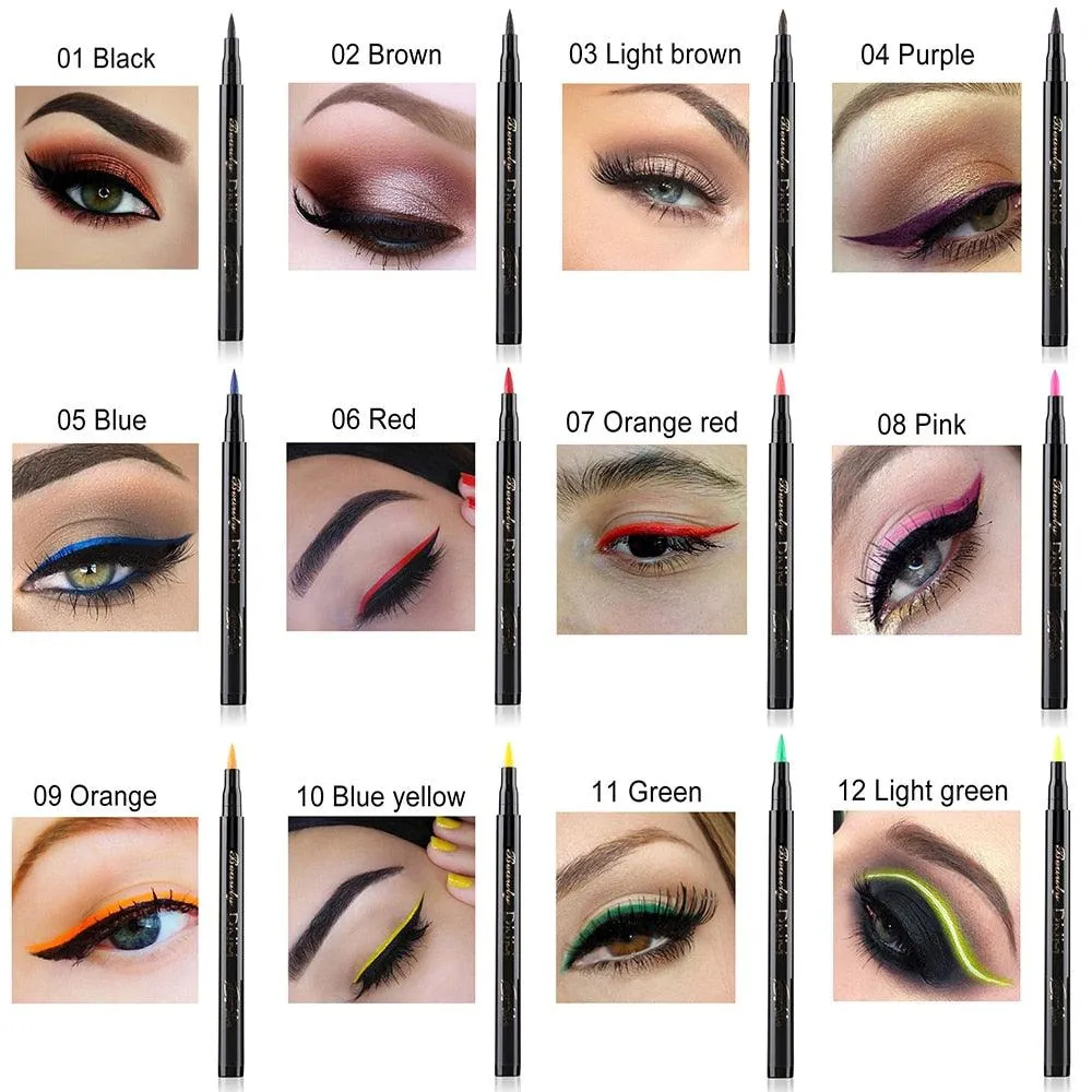 1Pcs Waterproof Long Lasting Eye Liner Matte Multi-Colored Pigment Liquid Eyeliner Cosmetic Eyeshadow Pencil Makeup Accessories