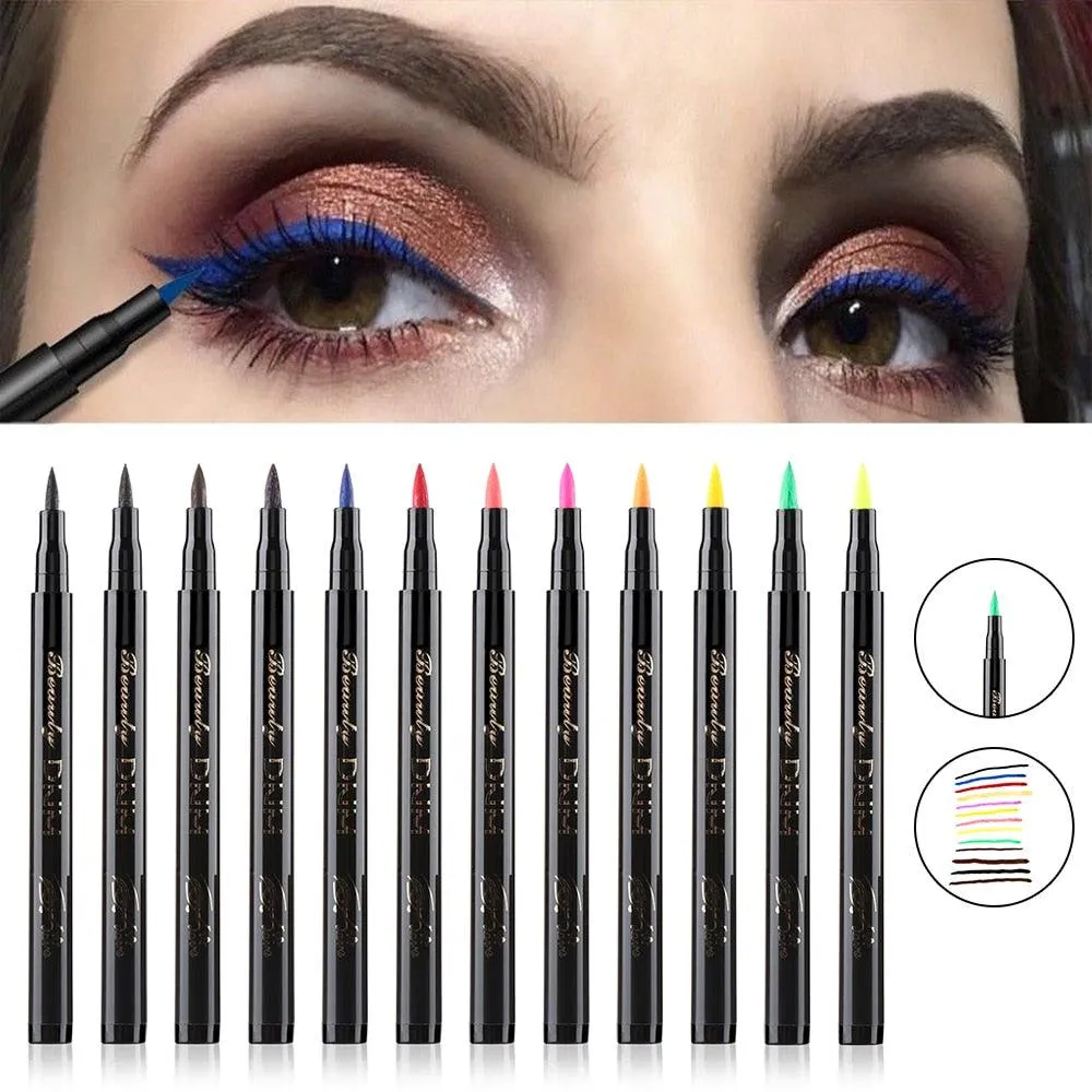 1Pcs Waterproof Long Lasting Eye Liner Matte Multi-Colored Pigment Liquid Eyeliner Cosmetic Eyeshadow Pencil Makeup Accessories