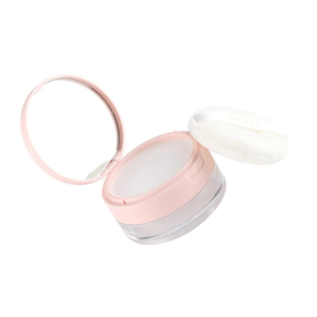 1set Loose Powder Makeup Case with Mirror Chic Design Container Anti-leakage Built Puff Portable and Lightweight for Women for Travel and Daily Use