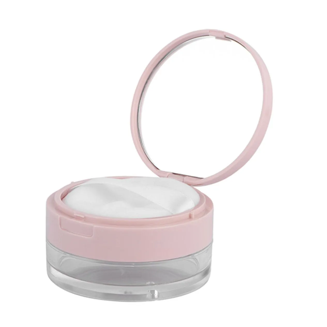 1set Portable Makeup Loose Powder Box with Puff Reusable Empty Container for Travel -leak Design Compact for Face Powder and