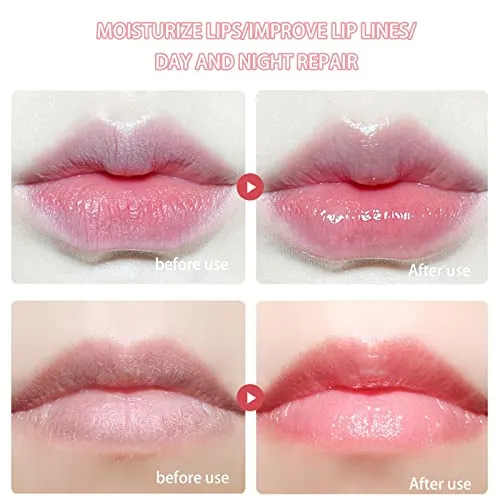 2 Bottles Honey Lip Balm, Day Repair Deep Moisture and Fade Lip Lines, Rich in Vitamin E & Beeswax Essence Natural Lip Enhancer Care Sleeping Lip Mask