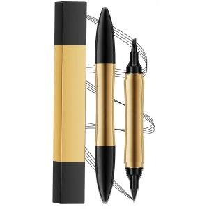 2 in 1 Magic Eyebrow Pencil, 3D Microblading Eyebrow Tattoo Pencil 4 Fork Tip with Eyeliner, Multifunction Double Head Contouring Pen Waterproof Makeup Tools for Natural Eyebrow Makeup (Grey)