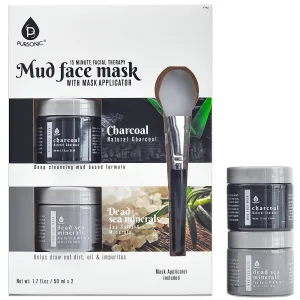2 Pack Facial Therapy Mud Face Mask with Mask Applicator by Pursonic