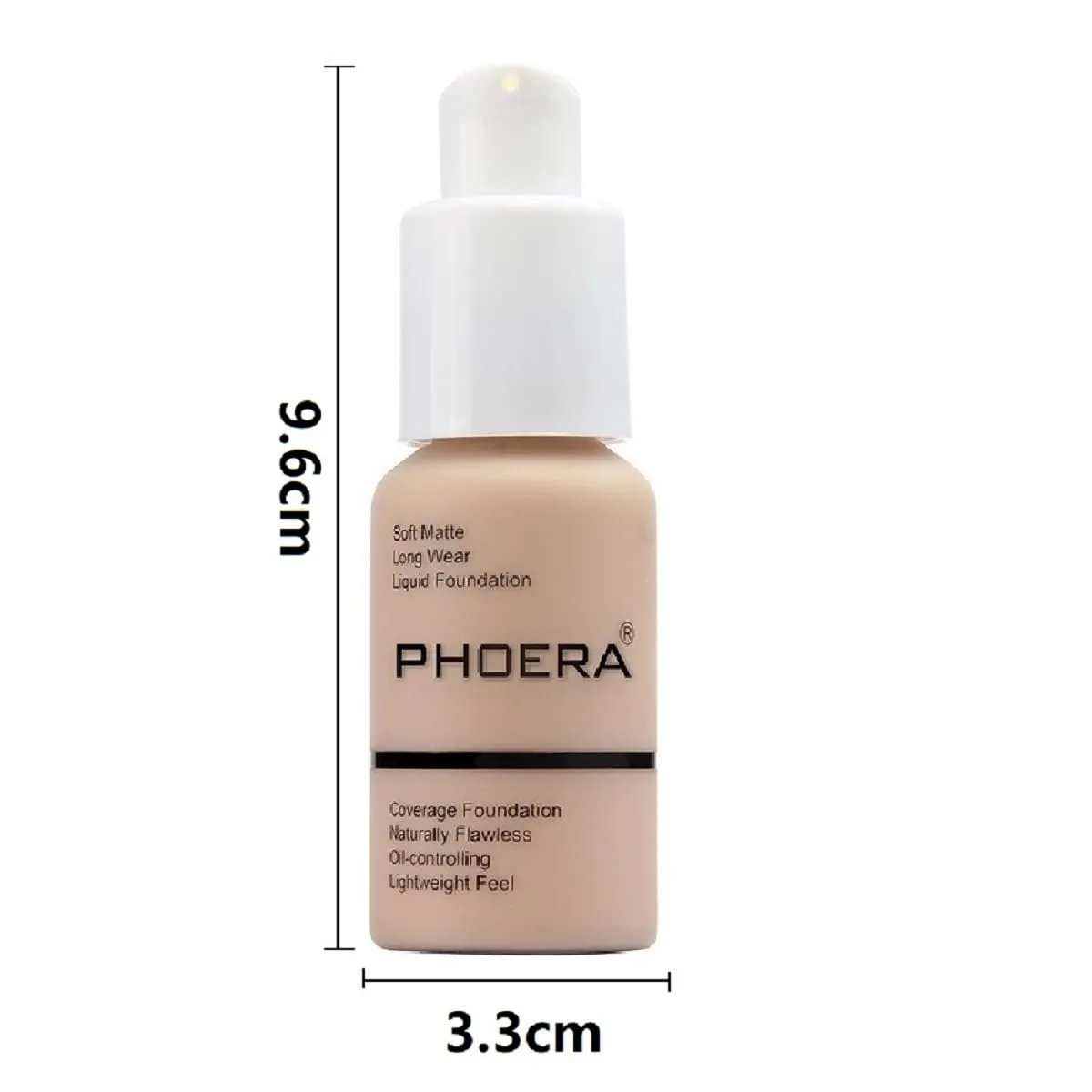 2 Pack PHOERA Foundation 104- Buff Beige and 105- Sand, Flawless Soft Matte Liquid Foundation 24 HR Oil Control Concealer Foundation Makeup.