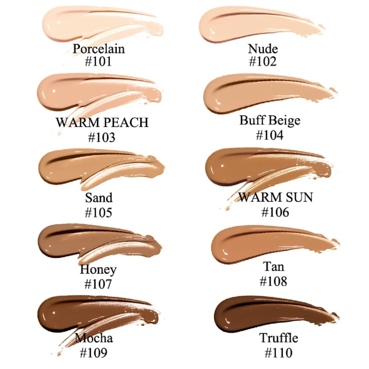 2 Pack PHOERA Foundation 104- Buff Beige and 105- Sand, Flawless Soft Matte Liquid Foundation 24 HR Oil Control Concealer Foundation Makeup.