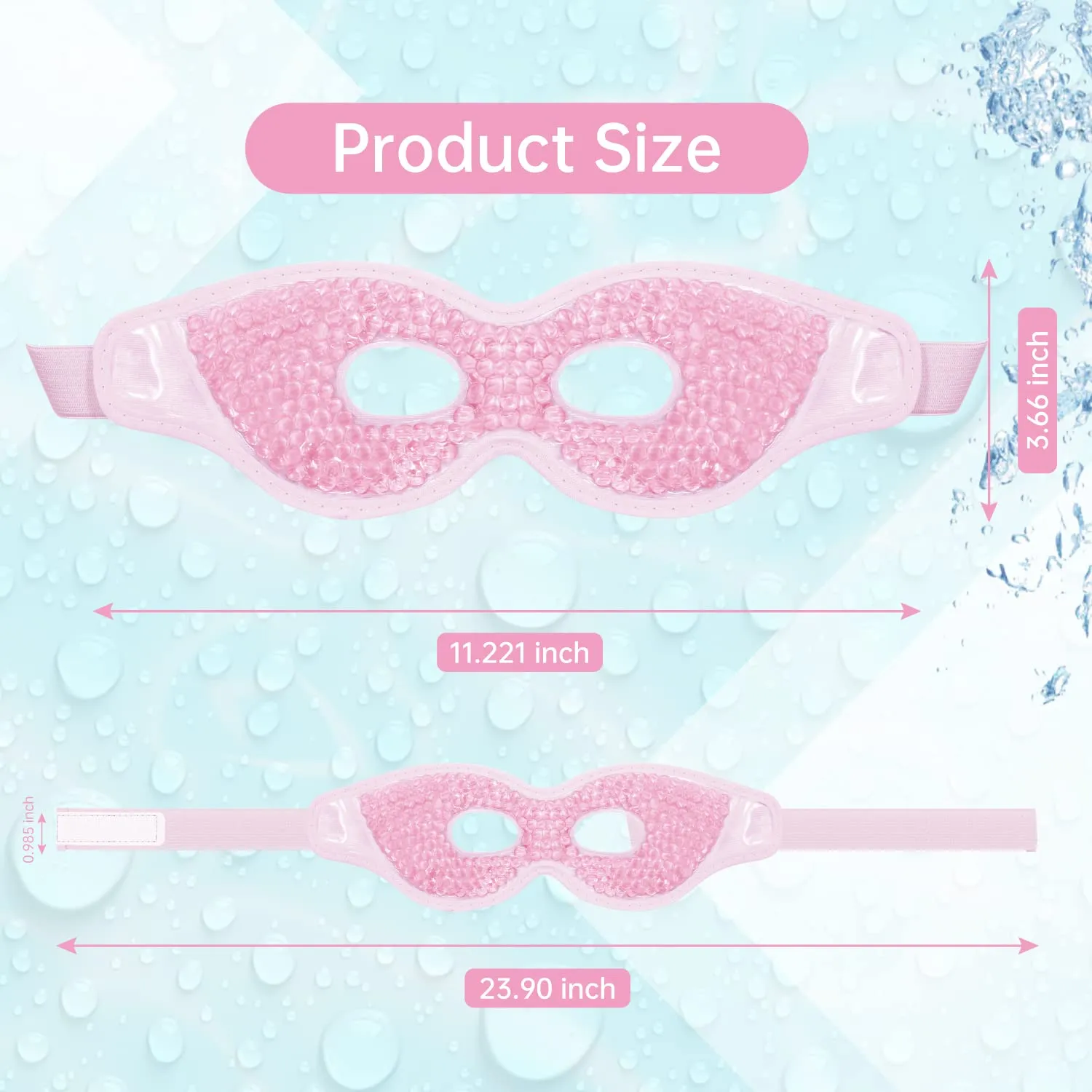 2 PCS Ice Eye Mask Reusable Ice Pack for Eyes,Hot Cold Compress Gel Bead Cooling Eye Mask with Eye Hole for Puffiness/Dark Circles/Eye Bags/Dry Eyes/Headaches/Migraines/Stress Relief (Pink)