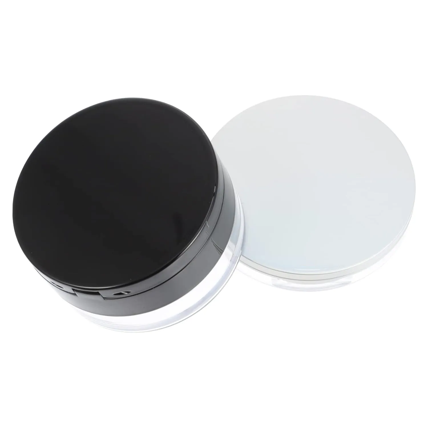 2 Sets Loose Powder Box Mirror Puff Cushions Portable Makeup Powder Case for Travel Office School Daily Use