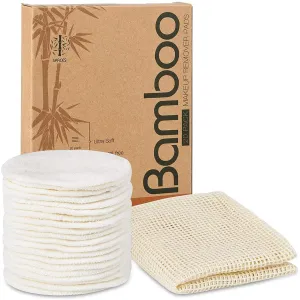 20 Pack Reusable Cotton Face Pads, Washable Bamboo makeup Remover Rounds with Cotton Mesh Laundry Bag, Soft for Adults and Kids Skin Care