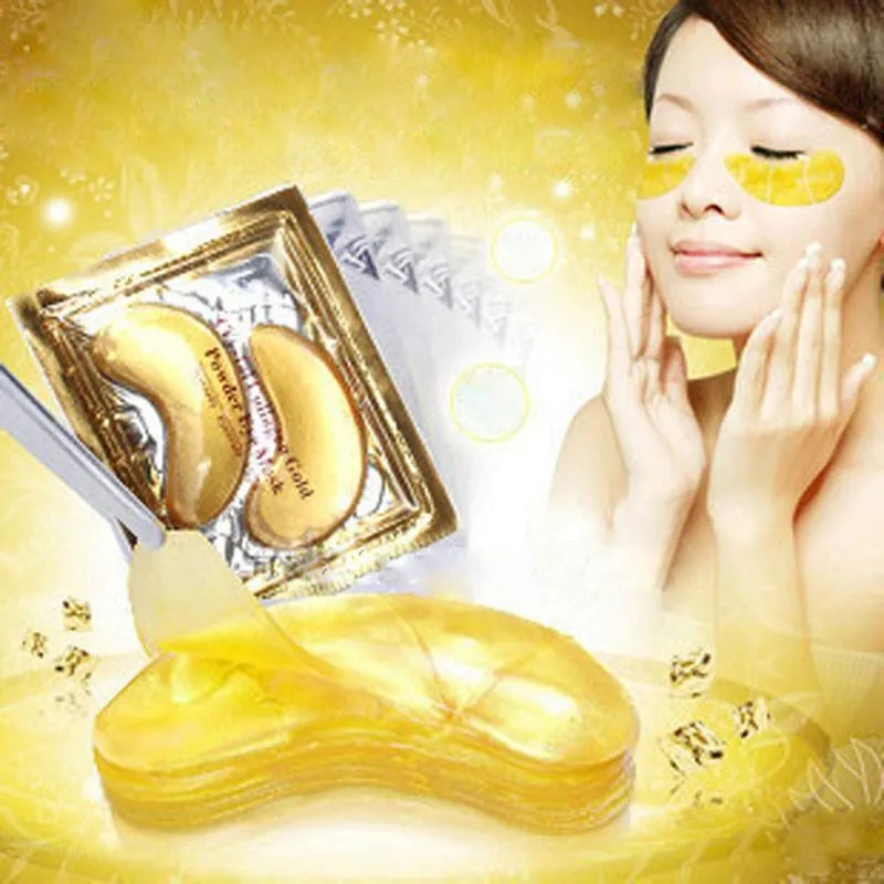 24K 30 Pcs Collagen Gold Eye Mask Golden Crystal Patches 30 pack