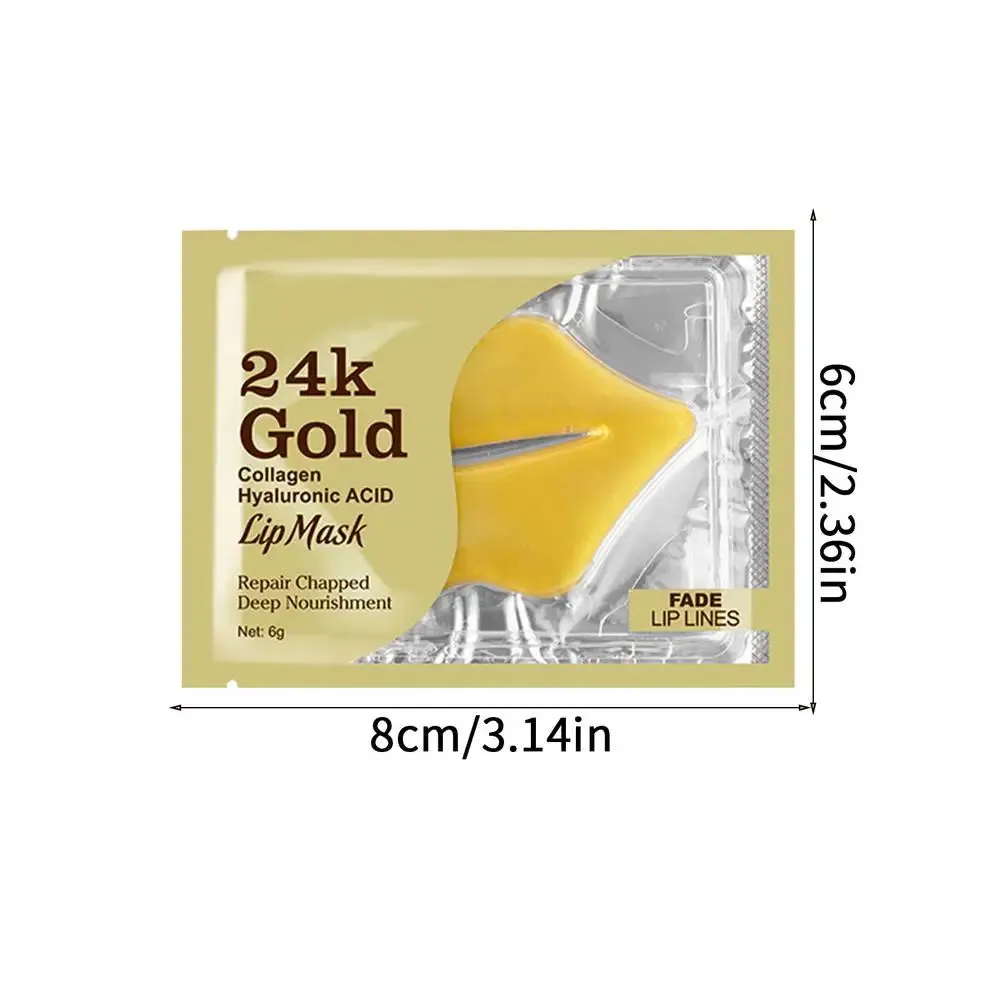 24K Gold Collagen Hyaluronic Acid Lip Mask (10 pieces)