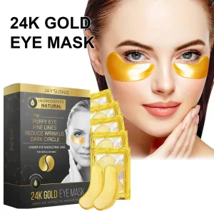 24k Gold Eye Mask Natural Extracts for Puffy Eyes, Fine Lines, Wrinkles, and Dark Circles