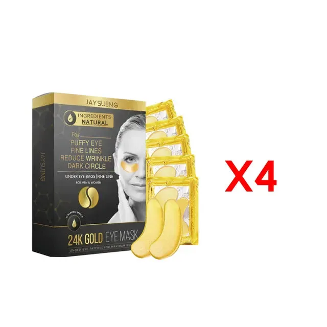 24k Gold Eye Mask Natural Extracts for Puffy Eyes, Fine Lines, Wrinkles, and Dark Circles