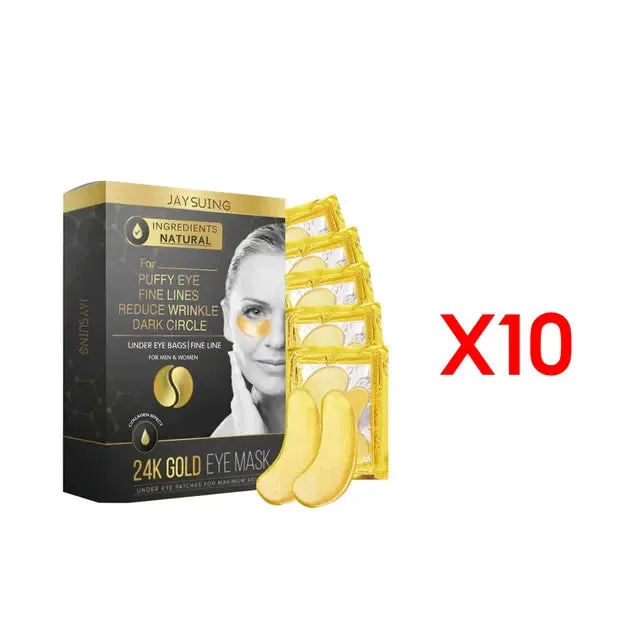 24k Gold Eye Mask Natural Extracts for Puffy Eyes, Fine Lines, Wrinkles, and Dark Circles