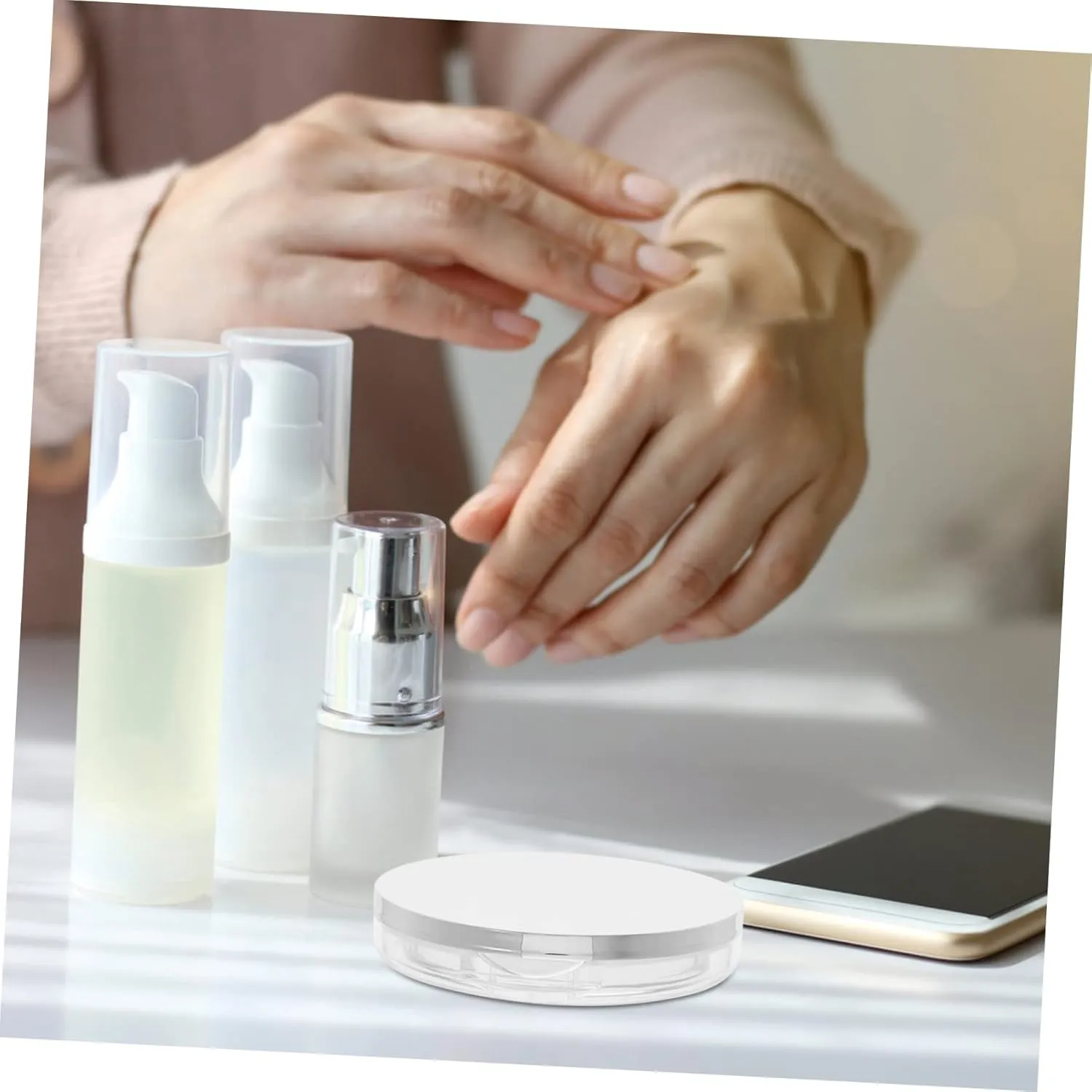 2pcs 5g Loose Powder Compact Refillable Makeup Case Lightweight Compact Travel Size