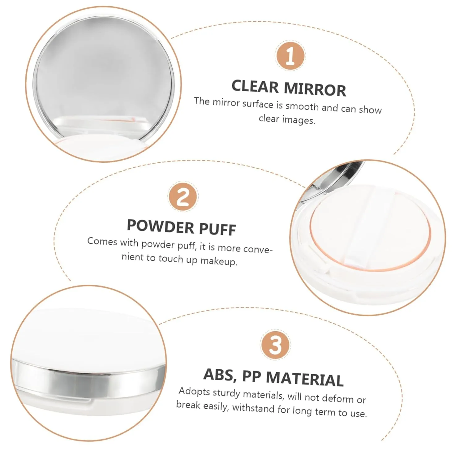 2pcs Cushion Foundation Box with Mirror Portable Makeup Powder Container Refillable Compact Case for Loose Powder Sturdy and Design Women