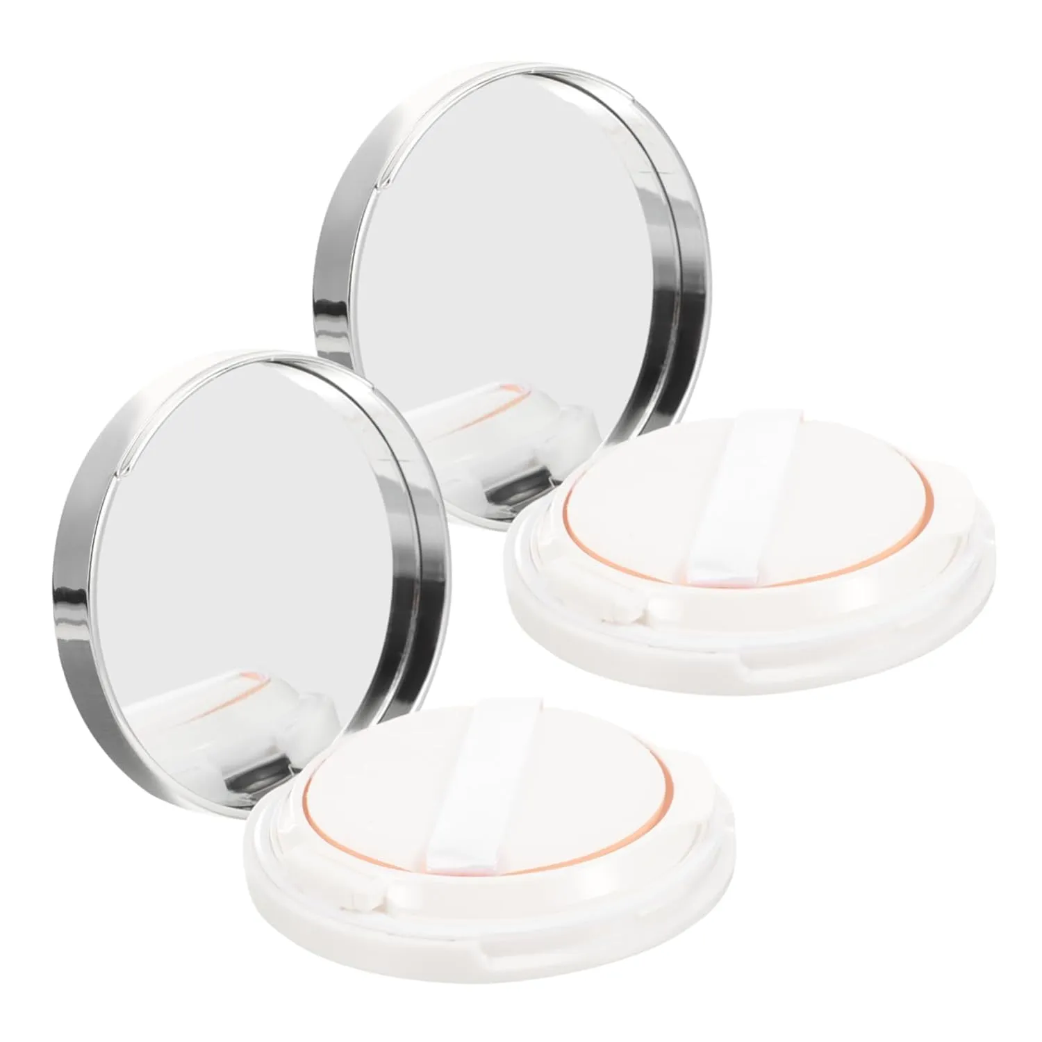 2pcs Empty Cushion Foundation Box with Mirror Portable Powder Container for Travel Makeup Puff Box Compact Design for Body and Dusting Powder Storage