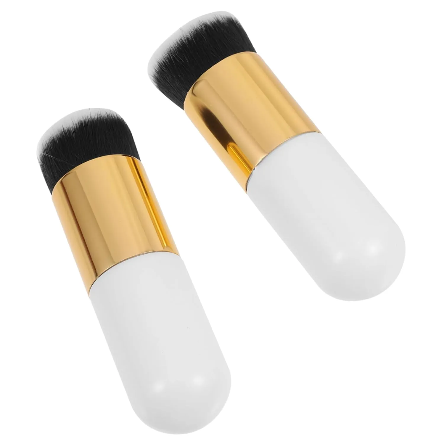 2Pcs High Density Makeup Brush Versatile Foundation Powder Brush for Blending Creams Liquids and Powders Soft Synthetic Hair for Application for Women