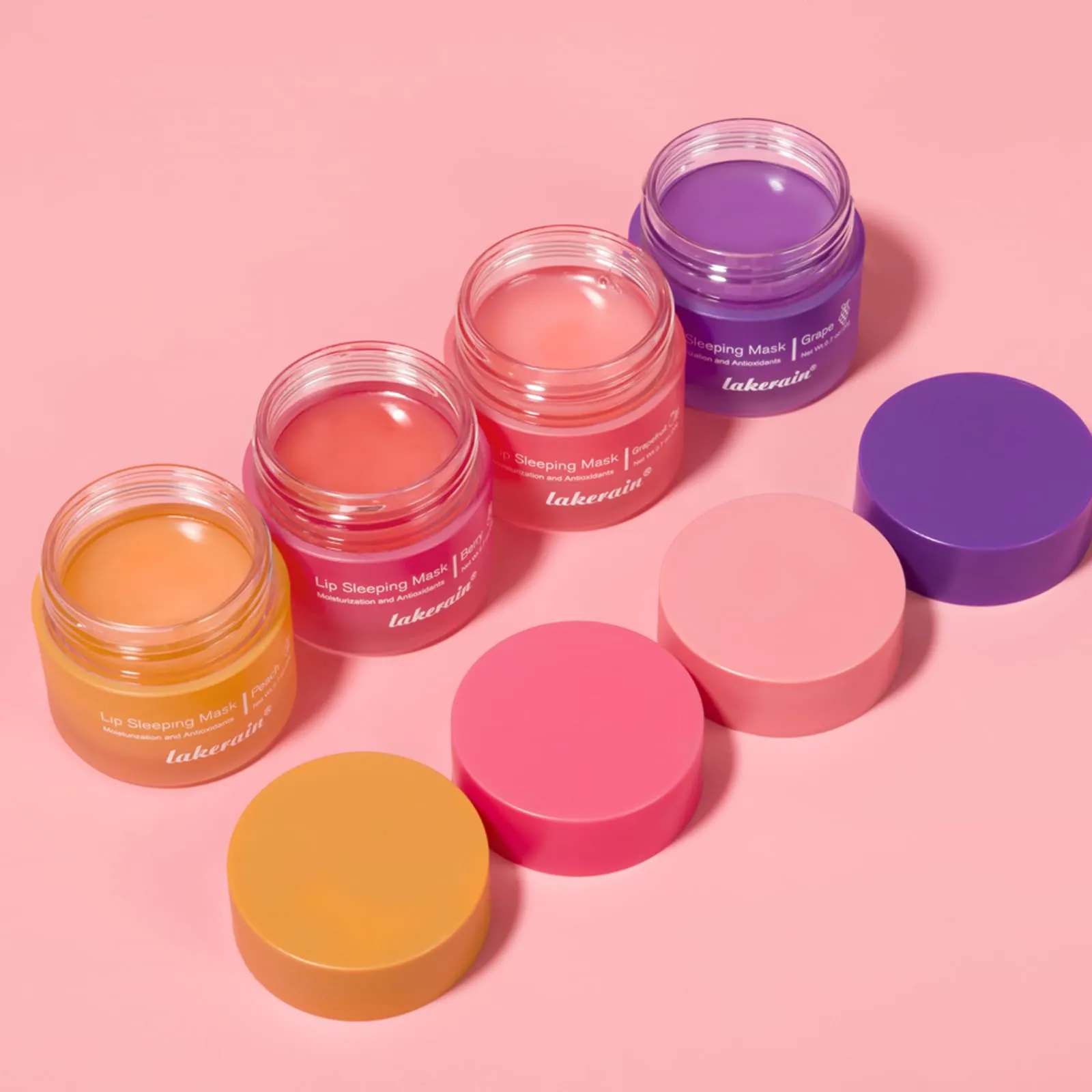 2Pcs Lip Glowy Balm and Lip Sleeping Mask Set, with 4 Flavor Options - Reduce Lip Lines, Enhance Lip Color, Hydrate & Plump Dry Chapped Lips Care (Grape)