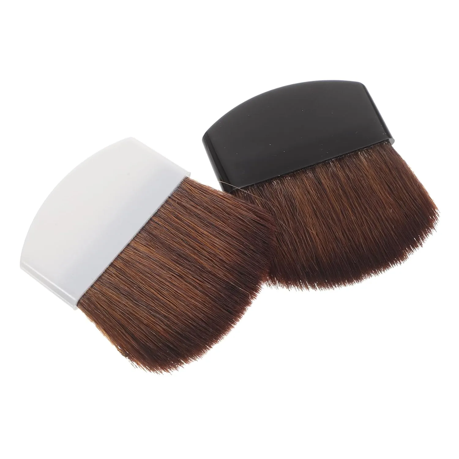 2Pcs Portable Professional Makeup Brush Blush Brush Foundation Tools Soft Dense for Application Durable Horsehair for Travel and Daily Use