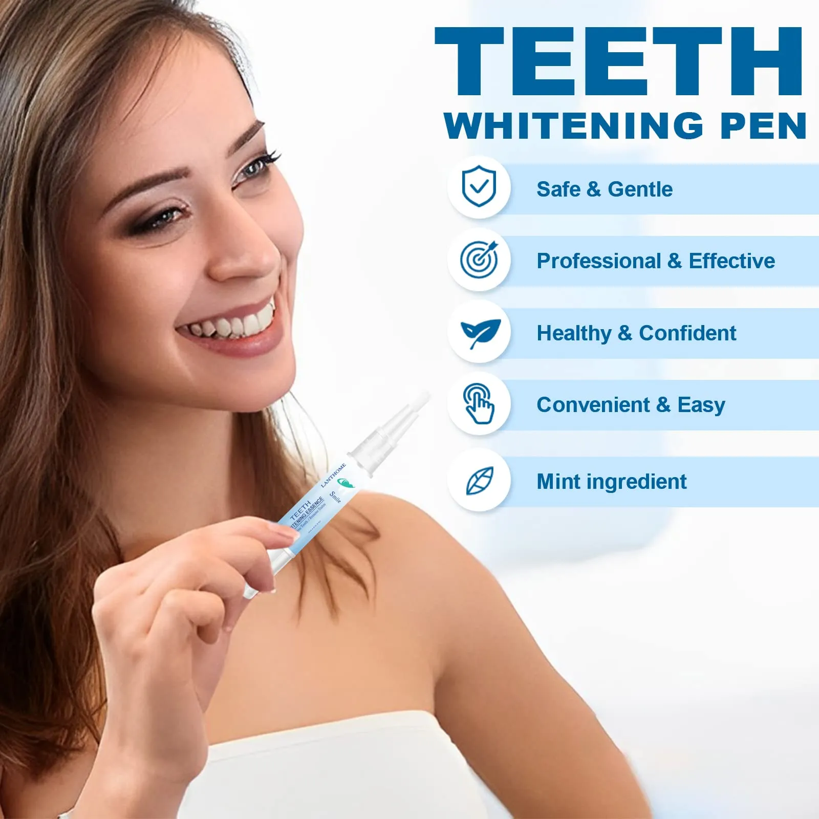 2PCS Teeth Whitening Essence, Teeth Whitening Pen, Instant Teeth Stain Remover Pen, Teeth Whitening Essence Pen, Intensive Stain Removal Teeth Reduce Yellowing