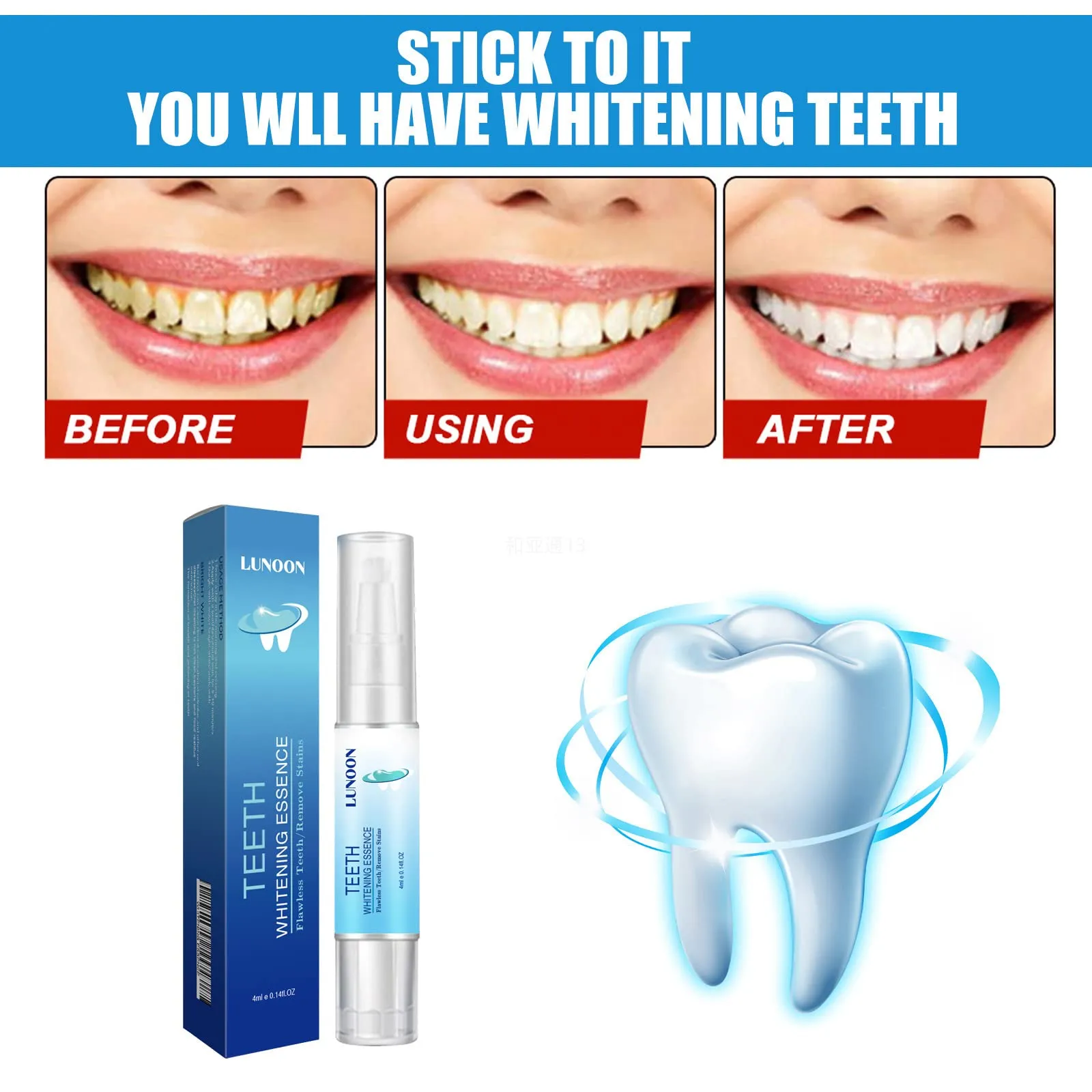 2PCS Teeth Whitening Essence,Teeth Whitening Pen,Teeth Whitening Kit,Teeth Whitening Gel with Soft Toothbrush,No Sensitivity,Easy to Use,Natural Mint Flavor(A) A