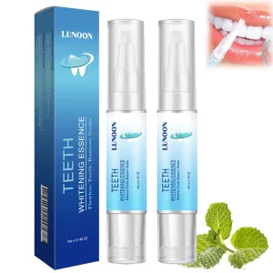 2PCS Teeth Whitening Essence,Teeth Whitening Pen,Teeth Whitening Kit,Teeth Whitening Gel with Soft Toothbrush,No Sensitivity,Easy to Use,Natural Mint Flavor(A) A