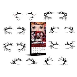 2x Halloween Xmas Christmas Gifts Decoration Eelhoe Eyeliner Stickers Horror Fashion Party Makeup Tools