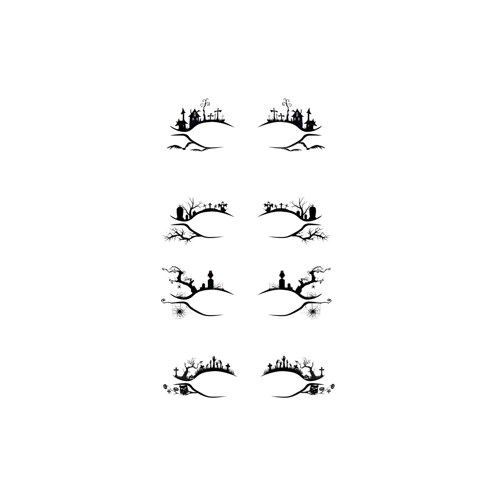2x Halloween Xmas Christmas Gifts Decoration Eelhoe Eyeliner Stickers Horror Fashion Party Makeup Tools