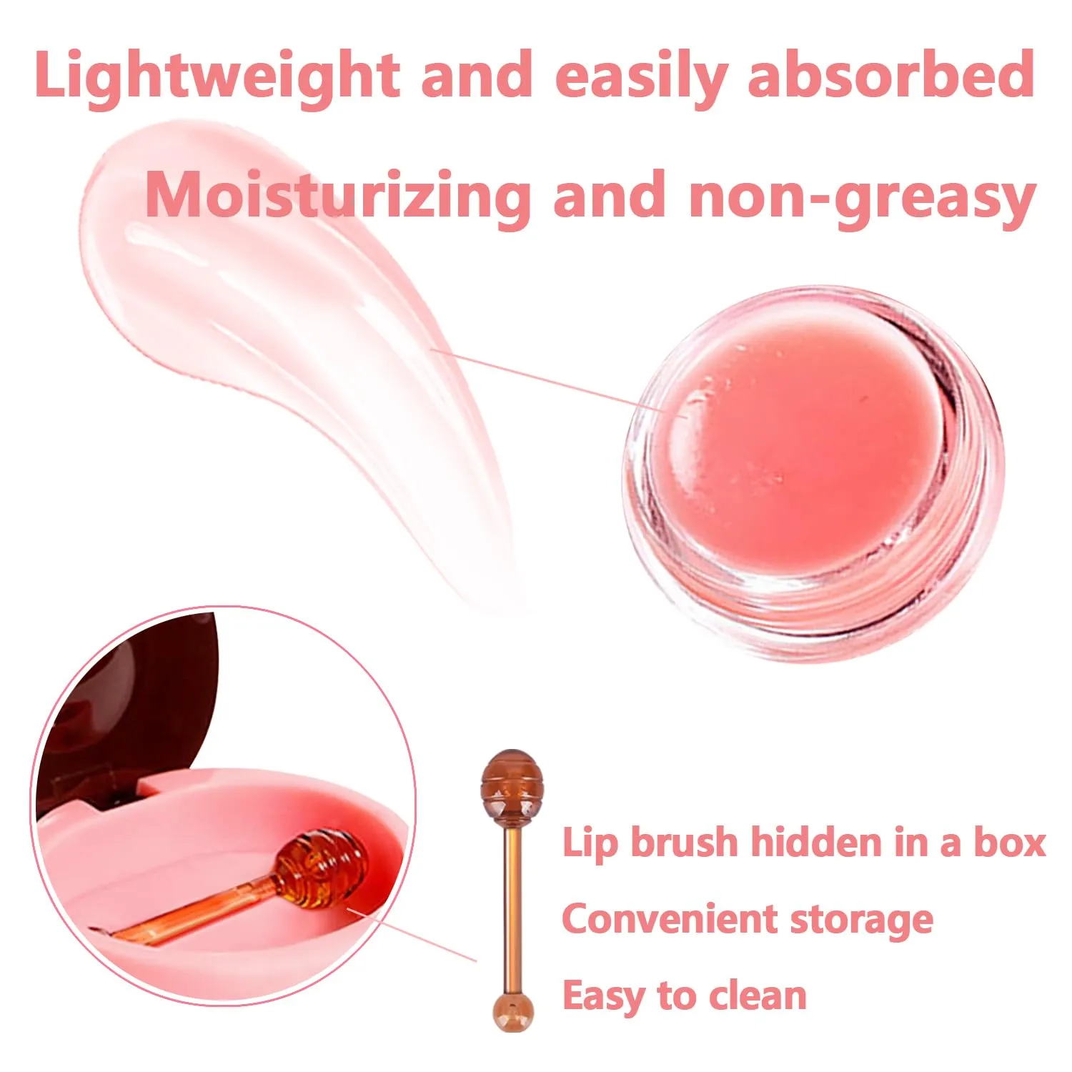 3 Pcs Bee Lip Balm Honey Pot, Coconut Watermelon Apple Lime Lip Mask Overnight, Moisturizing Lip Sleeping Mask, Hydrate Repair Prevent Dry Cracked Lip Exfoliator (Coconut  Watermelon Apple Lime)