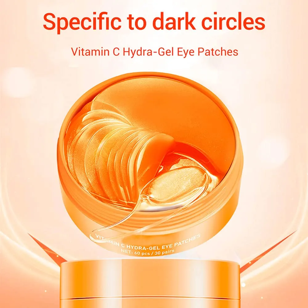 30 pairs Vitamin-C Under Eye Patches - Collagen Patches Eye Masks with Moisturizing and Anti-Aging Effect/ Hydrogel Under-Eye Patches for Puffy Eyes, Dark Circles, Eye Bags, Improve Lines and Wrinkles