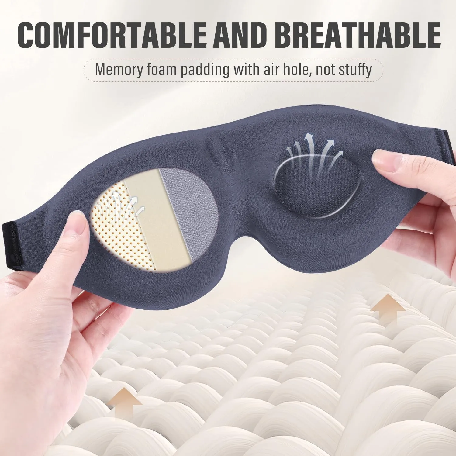 3D Sleeping Eye Mask, Soft Breathable Eye Cover for Women Men, Relaxing Zero Pressure Night Blindfold